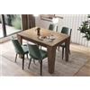 Arreditaly Tavolo da Pranzo Allungabile Da 120 A 160 Cm Gambe a Spillo Design Moderno 6 Posti In Melaminico Estensibile Con Guide In Metallo Cucina Salotto Soggiorno 160 x 90 x 78 Cm (Noce)