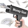 CPROSP Pistola Spara Soldi 100 Banconote False Incluse, Cash Pistol, Money Gun, Giocattolo Pistola per Soldi, Money Launching Pistol, Adatto per Feste,Matrimoni