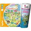 Ravensburger tiptoi Mio grande Libro oggetti nascosti + Bambini Mappa del mondo di Wang - Paesi, Animali, Continenti