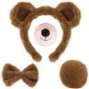 LXONTSG Orso Fascia Capelli Costume, Orso Costume Accessori, Orecchie D'Orso Cosplay, Set Costumi Orso, Include Coda di Orso Naso e Papillon, per Cosplay Halloween Carnevale Festa a Tema
