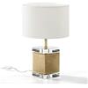 AlexandreHouse LAMPARA SOBREMESA 13X13X34 ACRILICO/METAL DORADO SIN PANTALLA