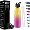 HoneyHolly Borraccia Termica Bambini 500 ML, 18/8 Acciaio Inox, Bottiglia Termica, Senza BPA, Borracce, Sottovuoto a Doppia Parete, Borracce Termiche con Cannuccia, Termos per Scuola, Sport, Outdoor