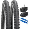 YunSCM 2PCS Pieghevole 26 Pollici Pneumatici 26x2.10 ETRTO 54-559 Pollici Camera d' Aria AV32mm compatibile Bicicletta 26x2.10 26x2.125 Copertoni e Camera d'aria