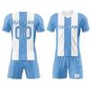 tiansiaben Maglia da calcio argentina con pantaloncini, per bambini e adulti, idea regalo per calcio, personalizzabile con nome e numero, Bianco blu, 160