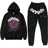 Gefomuofe Tuta da jogging da uomo in cotone, oversize, con zip, con cappuccio, Y2K, da uomo, con lettere, con stampa larga, con cappuccio e pantaloni, tuta sportiva da uomo, unisex, comoda autunno e