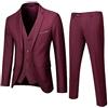 Generisch Bambini bambino bambino bambino ragazzo primavera solido maniche lunghe pantaloni cappotto gilet abiti 3 pezzi vestiti vestiti bambino abiti, bordeaux, 13-14 anni