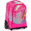 PRESTIGE & DELUXE Trolley Zaino scuola compatibile con Barbie Rosa Spallacci Imbottiti, Per Bambina, Scuole Elementari + omaggio 7 penne multicolore e portachiave paillettes