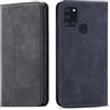OKZone Cover per Samsung Galaxy A21S, Custodia Flip Pelle Portafoglio Magnetica Libro [Slot Schede], Silicone TPU Bumper Wallet Supporto Cover, Antiurto [Kickstand] (Nero)