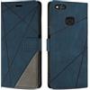 SONWO Cover per Huawei P10 Lite Custodia, Flip Caso in PU Pelle Case Cover Premium Portafoglio Custodia per Huawei P10 Lite, Supporto Stand, Slot per Schede, Blu