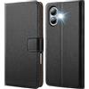 HOOMIL Cover per iPhone 16 Plus, Custodia in Pelle Premium, Supporta Ricarica Wireless - Nero