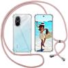 ISOI Cover con Cordino per Xiaomi Redmi A5 4G, Custodia Trasparente con Collana Tracolla Laccio Collo Ultra Sottile Morbido TPU Silicone Antiurto AntiGraffio Case, Rosa
