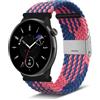Niboow 20mm Cinturino per Amazfit GTS 4/GTS 3/GTS 4 Mini/GTS 2 Mini/GTS 2e/GTS 2/GTR 42mm, Nylon Intrecciato Regolabile Cinturino per Amazfit Bip 3 PRO/Bip 3/Bip/Bip S/Bip Lite/Bip U PRO-Blu Rosa