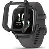 SeNool Custodia Compatibile con Garmin Venu Sq 2, PC Cover Rigida con Vetro Temperato Protezione di Schermo, [Durezza 9H] Case per Garmin Venu Sq 2 - Nero