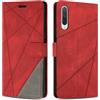 SONWO Cover per Xiaomi Mi 9 Lite, Flip Caso in PU Pelle Case Cover Custodia con Slot per Schede e Supporto Stand per Xiaomi Mi 9 Lite, Rosso