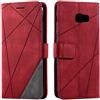 SONWO Cover per Galaxy A5 2017, Flip Caso in PU Pelle Case Cover Portafoglio Custodia per Samsung Galaxy A5 2017, [Kickstand] [Slot per Schede], Rosso