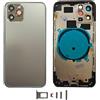 Smartex® Scocca posteriore in vetro, telaio back frame compatibile con iPhone 11 Pro | SENZA LOGO, SENZA COMPONENTI PREINSTALLATI (Nero)