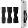 kwmobile Supporto Dita Cellulare - Set 3x Fasce Elastiche Sostegno Antiscivolo Antiurto Telefonino Supporto Universale - Finger Holder Phone nero/grigio/grigio scuro