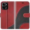 BoxTii Cover per Honor 200 Smart, Custodia in PU Pelle Portafoglio, Magnetica Flip Cover a Libro con Slot per Schede per Honor 200 Smart, Rosso