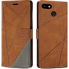 SONWO Cover per Google Pixel 3A Custodia, Flip Caso in PU Pelle Case Cover Premium Portafoglio Custodia per Google Pixel 3A, Slot per Schede, Supporto Stand, Marrone
