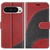 BoxTii Cover per Google Pixel 9 PRO/Google Pixel 9, Custodia in PU Pelle Portafoglio, Magnetica Flip Cover a Libro con Slot per Schede per Google Pixel 9 / Pixel 9 PRO, Rosso