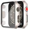 Misxi 2 Pezzi PC Cover Protezione in Vetro Temperato Compatibile con Apple Watch Serie 3 Serie 2 38mm, Cover Anti-Caduta Resistente Graffi Leggero per iWatch, 2 Luce Stellare