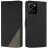 SONWO Cover per Vivo Y22S / Vivo Y35 / Vivo Y22 Custodia, Flip Caso in PU Pelle Case Cover Premium Portafoglio Custodia per Vivo Y22S / Vivo Y35 / Vivo Y22, Supporto Stand, Slot per Schede, Nero