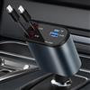 AXFEE Caricabatterie Auto USB, Retrattile Caricabatterie Auto, 4 in 1 Caricatore Accendisigari, Caricatore Auto USB Cavi con 2 Cavo & 2 Porte, per 14 13 12 11 Pro Max/Mini/XS/X/8/7/6/SE