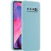 HULLIN Custodia per Telefono in Silicone Colorato, Adatta per Samsung Galaxy S10+ / Samsung S10 Plus (6.4) - Azzurro