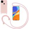 GoodcAcy Cover con Collana per Xiaomi Redmi 9C,Custodia Silicone Liquido con cordini,Custodie con Regolabile Collana Antiurto AntiGraffio Case con Laccio Tracolla per Xiaomi Redmi 9C,Pink