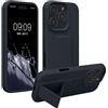 kwmobile 1x Custodia Compatibile con Apple iPhone 16 PRO - Cover Supporto Dita - Back Case per Smartphone - Protezione Gommata Blu Mirtillo