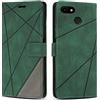 SONWO Cover per Google Pixel 3A Custodia, Flip Caso in PU Pelle Case Cover Premium Portafoglio Custodia per Google Pixel 3A, Slot per Schede, Supporto Stand, Verde