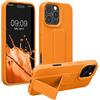 kwmobile 1x Custodia Compatibile con Apple iPhone 16 PRO - Cover Supporto Dita - Back Case per Smartphone - Protezione Gommata Arancia fruttata