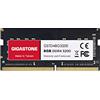 Gigastone 【DDR4 RAM Solo Notebook】GIGASTONE 8GB DDR4 3200MHz (2933MHz or 2666MHz) PC4-25600 (PC4-23400/21300) CL22 1.2V SODIMM 260pin Memoria notebook-Unbuffered Non-ECC, alte prestazioni