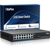 GigaPlus Switch Ethernet non gestito a 16 porte 2.5 Gb, 16 porte Base-T 2.5Gbps. Switch di rete GiGaPlus 2.5Gbps per NAS/PC a 2.5Gbps, AP wireless, router WiFi6. Plug and Play, design senza ventola