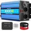 JARXIOKE Inverter Onda Pura 3000W Invertitore di Potenza 24v 220v/230v Trasformatore di Potenza Convertitore - 2 Prese AC e Porte USB e Porte di Cablaggio ad Alta Corrente per Auto Camper Barca