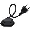 HuaLiSiJi Prolunga Europea 2.5A 250V Cavo Prolunga Presa Europea 2x0.75 mm², per Elettrodomestici, Lampada, Spina di Ricarica, TV, PC Ecc (Nero, 0.3m)