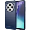owlhold Cover per Xiaomi Redmi 14C / Poco C75 Custodia Spazzolata e Fibra di Carbonio Morbido Silicone TPU Slim Fit Case, Antiurto, Antigraffio, Antiscivolo, Protezione Grado Militare Redmi 14C Blu