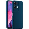 HULLIN Custodia per Telefono in Silicone Colorato, Adatta per OPPO Reno8 Pro 5G (6.7) - Blu zaffiro