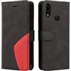 Fatcatparadise Cover per Samsung Galaxy A10S, Flip Caso in PU Pelle Case Cover Libro Portafoglio Protettiva Custodia con TPU Sottile Antiurto,[Kickstand][Slot per Schede][Chiusura Magnetica] (Nero)