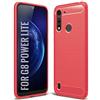 SCL Custodia compatibile con Moto G8 Power Lite Case Motorola G8 Power Lite, [Rosso] effetto fibra di carbonio Gel Grip Cover [Antigraffio] [Anti Collisione] compatibile con Moto G8 Power Lite