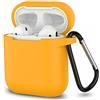 ELLENNE Cover Silicone Slim per Apple AIRPODS 1/2 Custodia Arancione | COVER SILICONE SLIM COMPATIBILE PER APPLE AIRPODS 1 E 2 CUSTODIA ANTIGRAFFIO + GANCIO (Arancione)