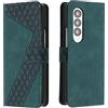 OKZone Cover per Samsung Galaxy Z Fold 3, Custodia in Pelle Samsung Z Fold 3, Antiurto Cover a Libro Galaxy Z Fold 3 Magnetica Portafoglio Folio PU Pelle Flip Caso con Wallet Case Cover (Verde)