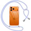 Pnakqil Cover per iPhone 17 Pro Max con Cordino, Trasparente Custodia con Laccio Tracolla Cellulare Girocollo Collana Protettiva per iPhone 17 Pro Max 6,9, Viola