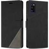 SONWO Cover per Samsung Galaxy A41, Flip Caso in PU Pelle Case Cover Custodia con Slot per Schede e Supporto Stand per Samsung A41, Nero
