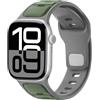 Anlinser Compatibile con Cinturino Apple Watch 42mm 41mm 40mm 38mm, Cinturini in Silicone Sport Loop per iWatch Serie 11 10 9 8 7 6 5 4-1 SE, Verde Chiaro