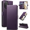 Yunubeyii Cover Libro per Honor 200 Pro 5G - [Blocco RFID] Luxury PU Leather Portafoglio Card Holder Magnetic Phone Custodia con Kickstand, Cover Protettiva Antiurto, Viola