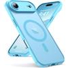 Oududianzi-Cover per iPhone Air Compatibile con MagSafe, Custodia Traslucida Posteriore PC Silicone TPU Bumper, Protezione Della Fotocamera, Cover Militare Antiurto Anti-Impronte-Lightblue