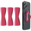 kwmobile Supporto Dita Cellulare - Set 3x Fasce Elastiche Sostegno Antiscivolo Antiurto Telefonino Supporto Universale - Finger Holder Phone rosa metallizzato/rosa metallizzato/rosa metallizzato