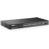 YuLinca Switch Gigabit PoE a 24 porte con 2 GE uplink, 2 Gigabit SFP, IEEE802.3af/at Max 400 W, switch non gestito con VLAN e AI Watchdog