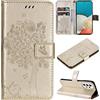 Fatcatparadise Cover per Samsung Galaxy A53 5G, Custodia Samsung A53 5G, Custodia Portafoglio a Libro in Pelle Flip Cover e TPU Silicone con Funzione Supporto Chiusura Magnetica (Oro)